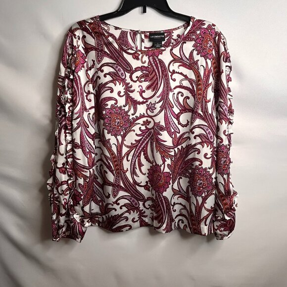 Liz Claiborne Women's Paisley Blouse Large - Picture 1 of 11